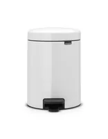 Brabantia Kosmetikeimer NewIcon 5 l, White - Fassungsvermögen: 5 l - Höhe: 29.1 cm - Anzahl Behälter: 1 - Detailfarbe: Weiss - Form: Rund - Material: Edelstahl