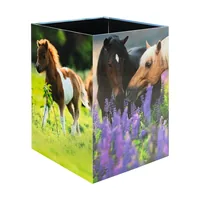 HERMA Papierkorb Pferdewiese 15 l, Grün - Fassungsvermögen: 15 l - Höhe: 31.5 cm - Anzahl Behälter: 1 - Material: Karton - Detailfarbe: Grün - Form: Eckig