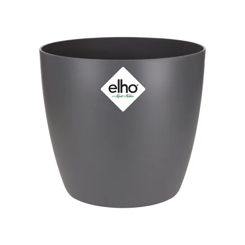 Elho Blumentopf Brussels mini, rund, 100 ml, Anthrazit - Aufhängevorrichtung: Nein - Detailfarbe: Anthrazit - Detailmaterial: Recycled Kunststoff - Grundmaterial: Kunststoff
