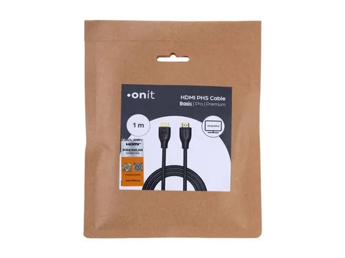 onit Kabel Basic HDMI - HDMI, 4K/60Hz, 1 m - Kabeltyp: Anschlusskabel - Videoanschluss Seite A: HDMI - Videoanschluss Seite B: HDMI - Detailfarbe: Schwarz - HDMI Standard: 2.0 - Display Port Standard: Keine Angabe