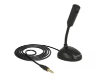 Delock Mikrofon 3.5 mm für Smartphone/Tablet - Typ: Einzelmikrofon - Bauweise: Schwanenhals / Podium - Schwanenhals - Anwendungsbereich: Gesang & Sprache - Wandlerprinzip: Dynamisch - Richtcharakteristik: Kugel - Umschaltbare Richtcharakteristik: Nein