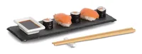 Zeller Present Sushi-Set 4-teilig 30 x 10 cm - Material: Keramik - Schiefer - Nachhaltigkeit: Nicht angegeben - Detailfarbe: Schwarz - Weiss