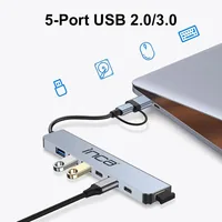 Inca IUTP-7T interface hub USB 3.2 Gen 1 (3.1 Gen 1) Type-A + Type-C 5000 Mbit/s Grey