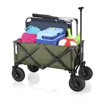 Campart Leiterwagen Faltbarer Trolley mit Luftreifen - Detailfarbe: Grün