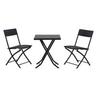 Extralink Small Black Forest Garden Furniture Set, Two Chairs + Black Table outdoor furniture set Schwarz