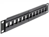 Delock Patchpanel Keystone 12-Port 10 Rack - Montage: 10 Rack - Anzahl Ports: 12 - Patchpaneltyp: Keystone - Patchpanel Cat: Leerpanel