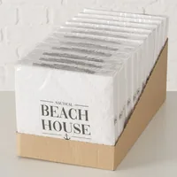 Boltze Papierservietten Beach House 16.5 x 16.5 cm, 20 Stück - Material: Papier - Grösse: 16.5 x 16.5 cm - Produkttyp: Papierservietten - Motiv: Schriftzug - Detailfarbe: Schwarz - Weiss - Anzahl Lagen: 3