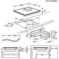 Electrolux EIS62453IZ Nero Da incasso 60 cm Piano cottura a induzione 4 Fornello(i)