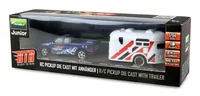 Amewi RC Pickup Die Cast mit Wohnwagen 1:64 RTR blau 6