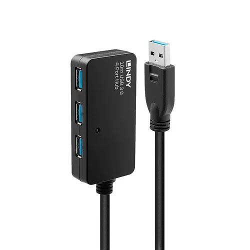LINDY 10m USB 3.0 Active Extension Hub Pro 4 Port Only for use with 43158