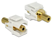 Delock Keystone-Modul 3Pin 3.5mm Klinke, vergoldet - Modultyp: Keystone - Anschluss Front: Buchse Miniklinke 3.5 mm - Anschluss Rück: Buchse Miniklinke 3.5 mm - Medientyp: Audio - Schirmung: Ja - Verpackungseinheit: 1 Stück