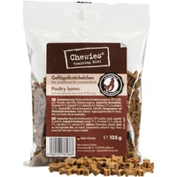 Chewies Leckerli Training Mini Geflügelknöchelchen, 125 g - Snackart: Leckerli - Tierbedürfnis: Kein besonderes Bedürfnis - Geschmacksrichtung: Geflügel - Zertifikate: Keine Zertifizierung - Fleischsorte: Geflügel - Futtereigenschaft: Ohne Zuckerzusatz