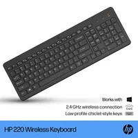 HP 220 Wireless Keyboard clavier Maison RF sans fil Noir