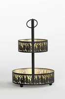 Dameco Etagere Forest mit 2 Ablagen 37 cm, Schwarz/Gold - Materialtyp: Metall - Material: Metall - Produkttyp: Servierplatte - Detailfarbe: Gold - Schwarz