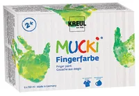 Kreul Fingerfarbe Mucki 150 ml, 6 Stück - Art: Fingerfarbe - Detailfarbe: Rot - Gelb - Blau - Schwarz - Grün - Weiss - Set: Ja - Verpackungseinheit: 6 Stück