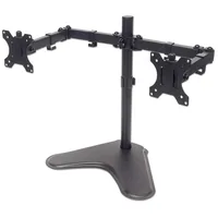 Manhattan Dual Desk Mount for TV & Monitors (Full Motion), Stand Assembly, For screens: 10-27", VESA compatibility: 75x75 and 100x100mm - check the dimensions of the four mounting holes on back of screen to ensure it fits, Max 8kg (each), Black, Bracket