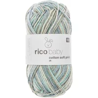 Rico Design Wolle Baby Cotton Soft Print 50 g, Grau; Türkis - Packungsgrösse: 1 Stück - Länge: 125 m - Material: Polyacryl - Baumwolle - Detailfarbe: Türkis - Grau - Waschbar bei: 30 °C - Nadelstärke: 3.5 mm - 4 mm