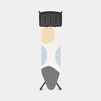 Brabantia Bügeltisch mit Dampfstationsablage Spring Bubbles - Bügelbrettbezug: Baumwolle (CO) - Ausstattung: Transportverriegelung - Kindersicherung - Dampfstationsablage - Ergonomisch - Höhenverstellbar: Ja - Breite: 38 cm - Detailfarbe: Gelb - Weiss - G