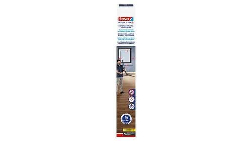 tesa Grössenverstellbares Fliegengitter FALT Fenster, Anthrazit - Breite: 80 cm - 140 cm - UV Schutz: Nein - Für Schädling: Fluginsekten - Länge: 140 cm - 80 cm