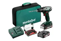 Metabo Akku-Bohrschrauber BS 18 SET 18 V, Kit - Produktkategorie: Bohrschrauber - Werkzeugaufnahme: Schnellspannbohrfutter - Ausstattung: Mit Akku & Ladegerät - Set: Ja - Kapazität Wattstunden: 36 Wh - Akkusystem: CAS Cordless Alliance System
