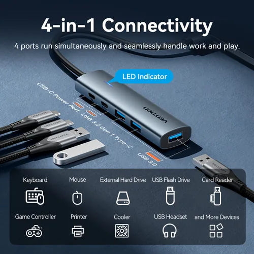 Hub 5v1 USB-AVention 0.15m