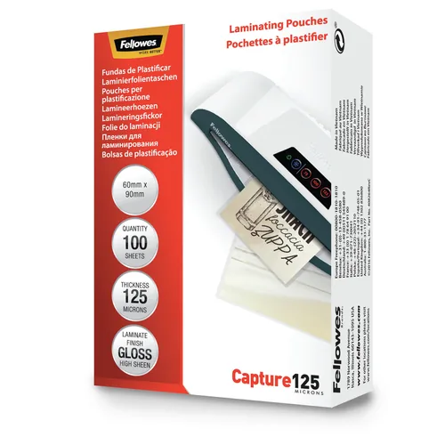 FELLOWES Laminiertasche 60x90mm 5397402 glanz, 125my 100 Stk