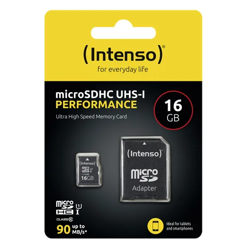 Intenso microSDHC           16GB C10 UHS-I U1 Performance Adapte