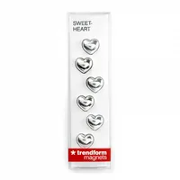 Trendform Haftmagnet Sweetheart 6er Set - Detailfarbe: Silber - Verpackungseinheit: 6 Stück - Haftkraft: Leicht haftend
