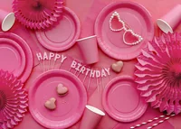 Partydeco Kerze Happy Birthday, Rosa, H 2.5 cm, 13 Stück - Detailfarbe: Hellrosa - Packungsgrösse: 13 Stück - Anlass: Geburtstag - Motiv: Geburtstag