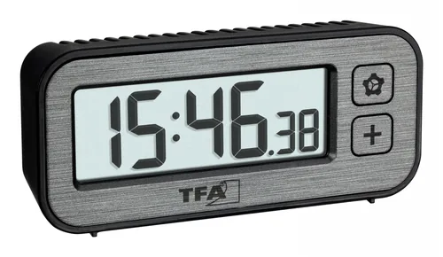 TFA Dostmann Digitalwecker Grau - Betriebsart: Akkubetrieb - Funksignal: Nein - Funktionen: Timer - Umschaltbar °C/°F - Weckfunktion - Ausstattung: Aussentemperaturanzeige - Luftfeuchtigkeit - Displaytyp: LED - Detailfarbe: Grau