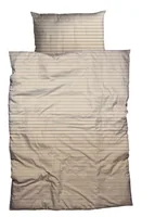 Nobilium Duvetbezug Weilo 160 x 210 cm, Ecru/Beige - Eigenschaften: Zertifikat - Zertifikate: Öko-Tex made in green - Öko-Tex Standard 100 - Grösse: 160 x 210 cm - Motiv: Streifen - Detailfarbe: Beige - Ecru - Verschlusstyp: Reissverschluss