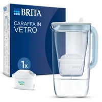 BRITA Glas-Wasserfilter One inkl. 1 Maxtra Pro All-In-1 - Kapazität gefiltert: 1.5 l - Filterwechselanzeige: Ja - Detailfarbe: Hellblau - Weiss - Set: Ja - Material: Borosilikatglas