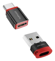 4smarts USB-Adapter USB-A Stecker - USB-C Stecker, Datenblocker - Detailfarbe: Rot - Schwarz - USB Standard: 2.0 (480 Mbps) - Winkelstecker: Nein - Steckertyp Seite B: USB-C Stecker - Besondere Eigenschaften: Datenblocker - Steckertyp Seite A: USB-A Steck