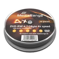 MediaRange DVD-RW 4,7GB 10pcs Spindel 4x
