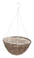 Esschert Design Blumenampel Weidengeflecht 35 cm - Aufhängevorrichtung: Ja - Detailfarbe: Braun - Detailmaterial: Eisen - Polyethylen (PE) - Rattan - Grundmaterial: Metall - Rattan