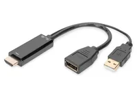 Digitus AK-330101-002-S video cable adapter 0,2 m HDMI Typ A (Standard) HDMI + USB Schwarz