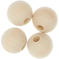 Rico Design 500214 beads Round bead Wood Natural 4 pc(s)