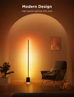 Govee Lyra RGBICWW Eck-Stehleuchte mit Lautsprecher, Grau - Lampensockel: LED fest verbaut - Farbtemperatur Kelvin: 2200 bis 6500 K - Aussenanwendung: Nein - Gesamtleistung: 60 W - Leuchten Kategorie: Stehleuchte - Lichtfarbe: RGBIC - farbig (IC-Chip) - W