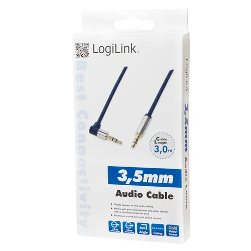 Logilink Audio-Kabel,3,5mm 3-PinM 90zu 3,5mm 3-PinM,..