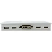 InLine KVM Switch - 4-fach - DVI-D - USB - mit Audio - integr. Kabel