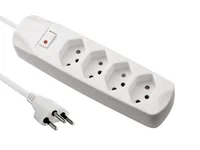 FURBER.power Steckdosenleiste 4x T13 mit Schalter, Weiss - Einsatzgebiet: Indoor - Detailfarbe: Weiss - Kinderschutz: Ja - Steckertyp Ausgang: T13 - Schalter: Ja - Steckdosenanzahl: 4