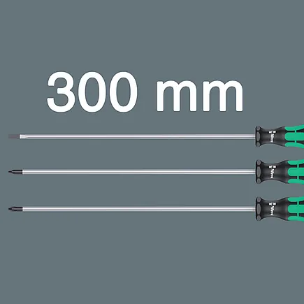 Wera 335/350/355/3 Schraubendr.- Set Kraftform Plus,300mm Klingen