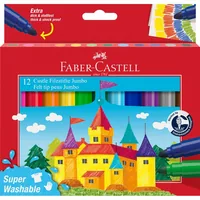 FABER-CASTELL Faserschreiber Jumbo 154311 12 Farben, super washable