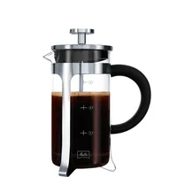 Melitta Kaffeebereiter Inox Glas 0.35 l, Silber - Materialtyp: Glas - Material: Glas - Zubereitungssystem: French Press - Anzahl Tassen: 3 × - Spülmaschinenfest: Nein - Fassungsvermögen: 0.35 l