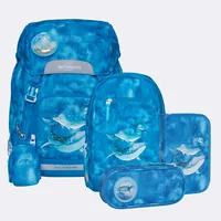 Beckmann Schulthek-Set Classic Ocean 6-teilig - Altersempfehlung ab: 6 Jahren - Wasserabweisend: Ja - Detailfarbe: Hellblau - Blau - Gewicht: 940 g - Volumen: 22 l - Motiv: Meerestiere