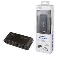 LogiLink UA0085 Schnittstellen-Hub USB 2.0 Type-A 480 Mbit/s Schwarz