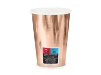 Partydeco Einwegbecher Uni 220 ml, 6 Stück, Rosegold - Produkttyp: Einwegbecher - Materialtyp: Papier - Material: Pappe - Detailfarbe: Rosegold - Verpackungseinheit: 6 Stück