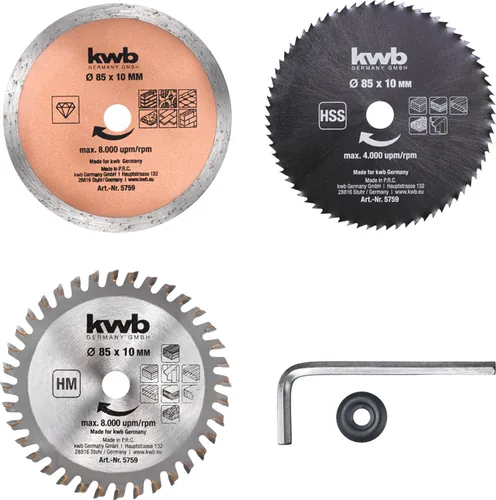 kwb 575905 circular saw blade 8.5 cm 3 pc(s)
