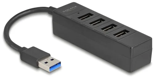 DELOCK USB Hub 4 Port USB 5 Gbps mit 4 x USB Typ-A Buchse sw