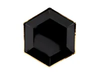 Partydeco Einwegteller Let's Celebrate 23 cm, 6 Stück, Schwarz - Produkttyp: Einwegteller - Materialtyp: Papier - Material: Pappe - Detailfarbe: Schwarz - Gold - Verpackungseinheit: 6 Stück